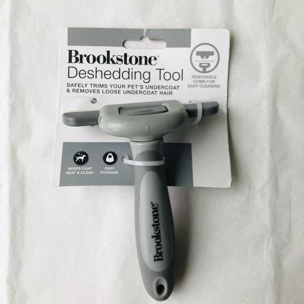 Dog Brookstone  Deshedding Tool  with Removable Comb for Easy Cleaning